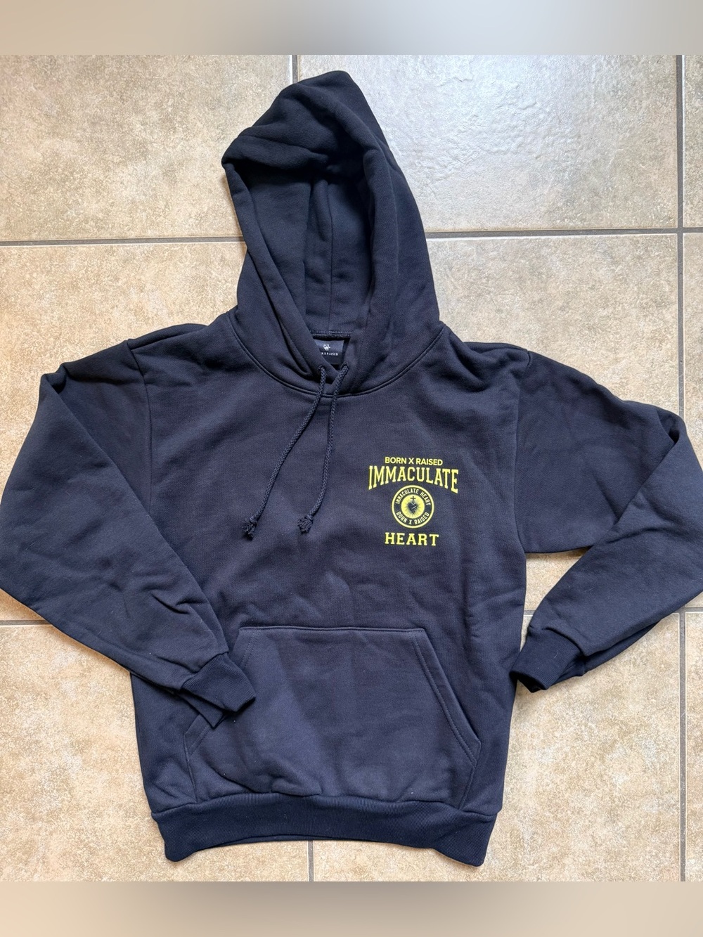Born X Raised Black Hoodie Size Small Immaculate Heart Rare New FAST SHIPPING